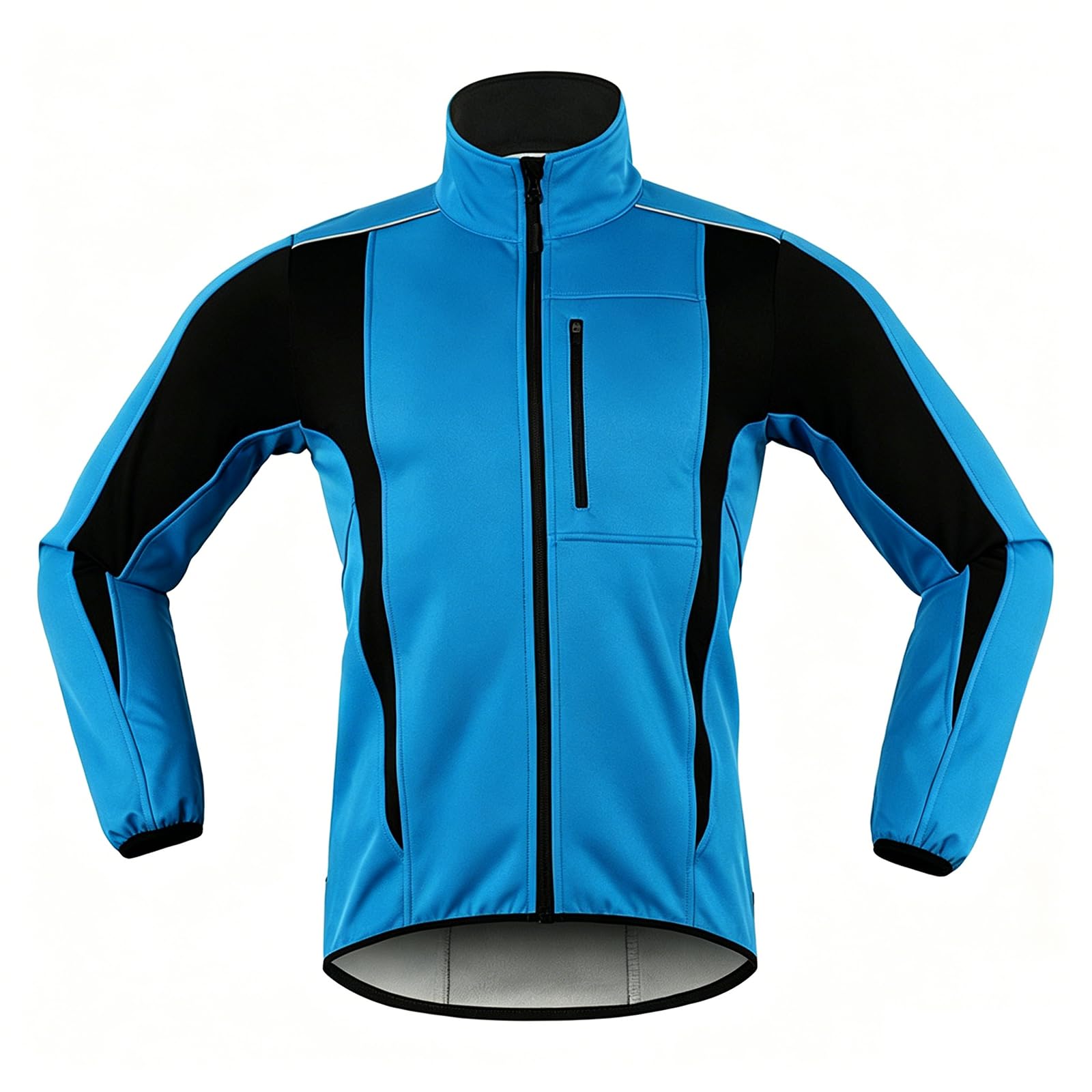 Chaqueta de ciclismo de hombre con felpa, cortavientos e hidrófuga, maillot térmico manga larga corte 3D con tiras reflectantes para ciclismo, moto, running y esquí, Dark Gray-Asian 2XL (US L)
