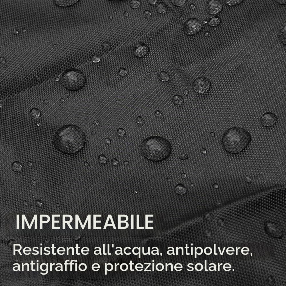 Copertura per Barca Impermeabile, 600D Oxford Tessuto Telo Copri per Barche, per Scafo a V, Tri-Scafo, Barca da Sci da Pesca, Nero 636x332cm