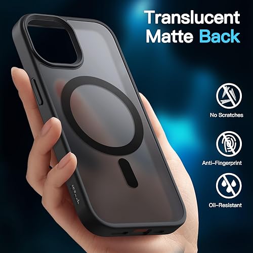 Miniatura 4 de JETech Funda magnética 3 en 1 para iPhone 15 de 6.1 pulgadas con 2 protectores de pantalla de vidrio templado, compatible con MagSafe, funda