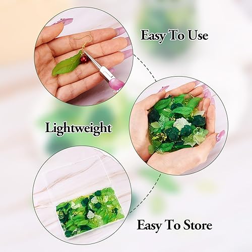 Miniatura 4 de Craftdady Dijes de cuentas de hojas de arce transparentes, colgantes colgantes de adorno para colgar, bonitos dijes para collares, pulseras, Hoja