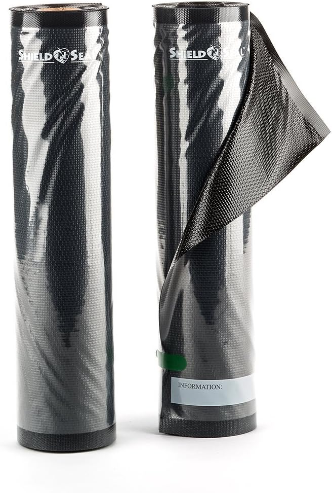 ShieldNSeal Vacuum Seal Rolls (Black and Clear, 11" x 19.5')