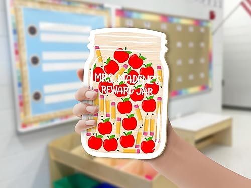 Miniatura 4 de Tarro de recompensa de manzana personalizado para estudiantes, tablero de anuncios magnético para tareas de clase, tarro de comportamiento,