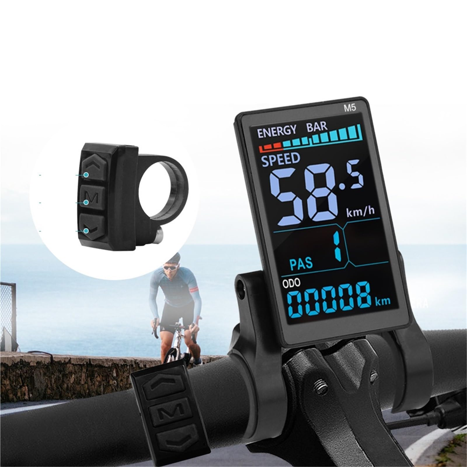 Pantalla para Ebike, Controlador De Onda Sinusoidal para Bicicleta Eléctrica con Función Aprendizaje
