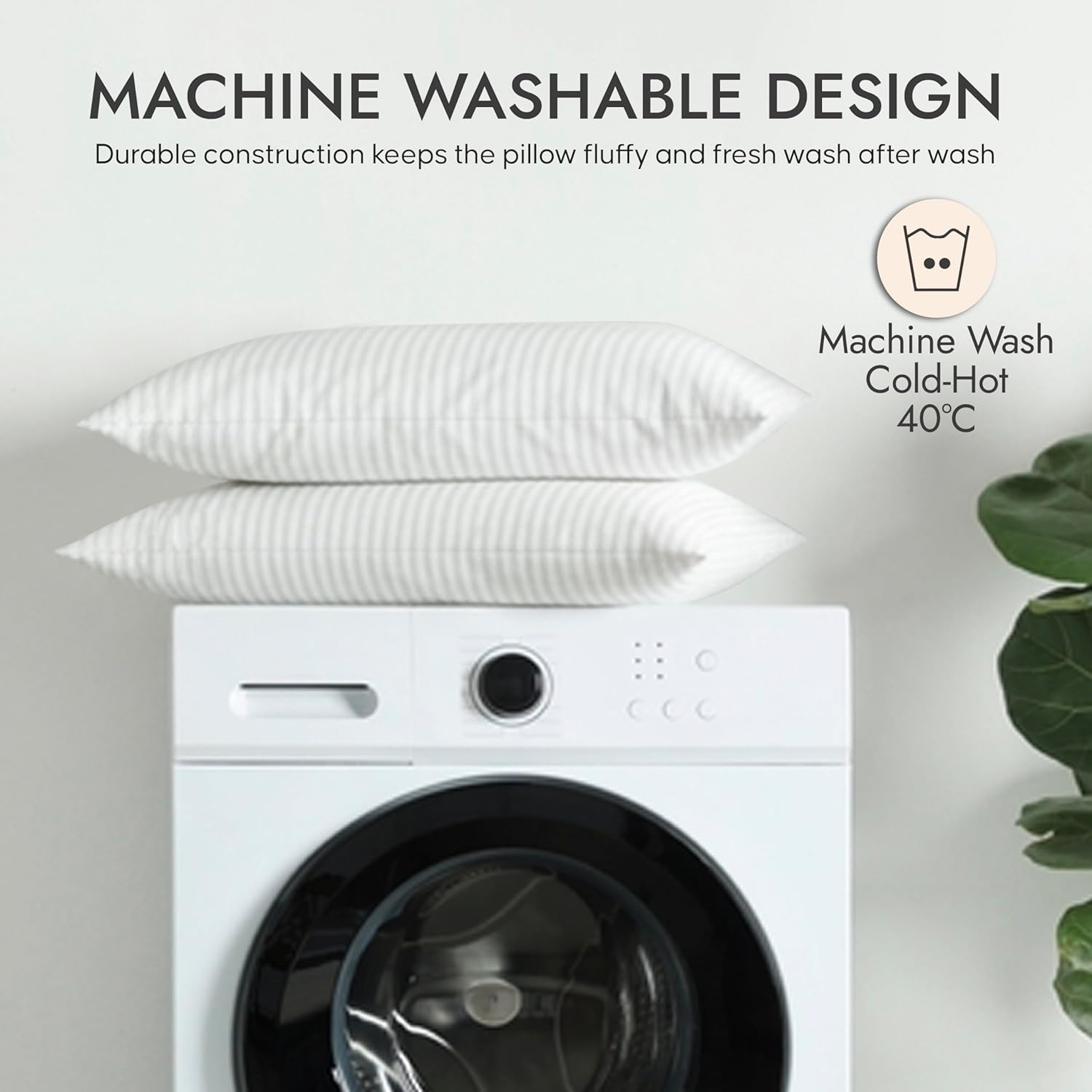 Down Alternative Bed Pillows for Sleeping - Standard/Queen Size Set of 2, Hotel Quality Soft Plush Pillow for Back, Stomach & Side Sleepers