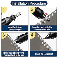 Vista 7 de Juego de tuercas de remache métricas de acero inoxidable 304 (218 piezas), M3 M4 M5 M6 M8 M10 de cabeza plana, conjunto de tuercas roscadas Rivnut