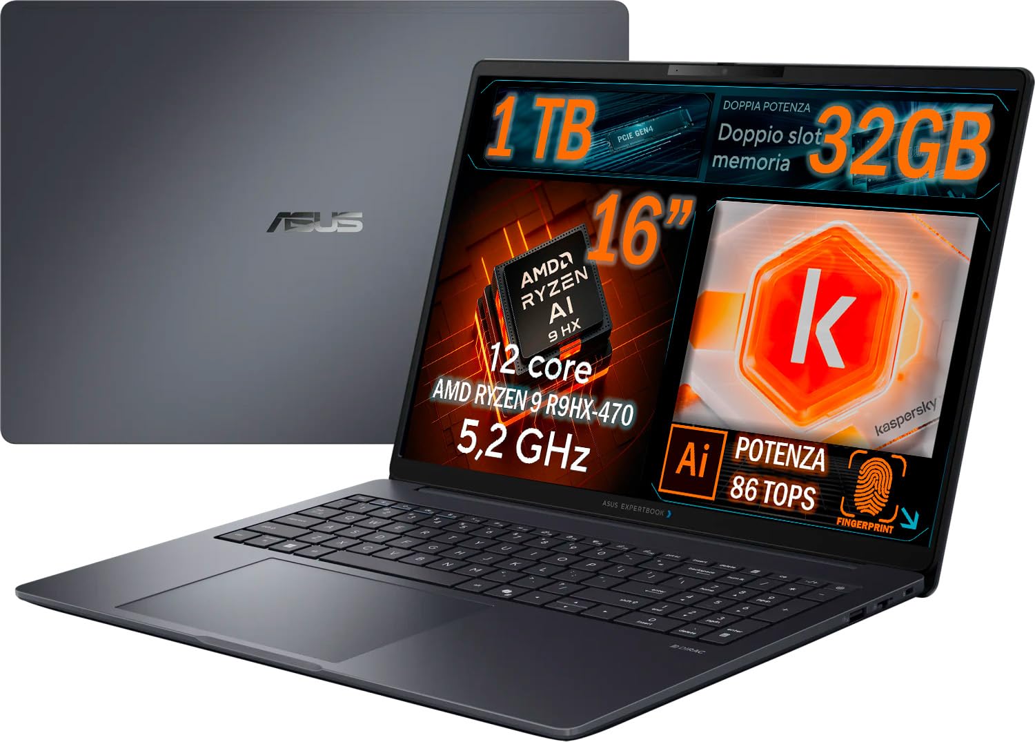 Asus Vivobook notebook, Ssd M.2 Nvme pci 512 Gb, Cpu Intel N4020 do 2.8 Ghz, 8 Gb ddr4, wyświetlacz 15,6 HD , Wi-Fi, 4 Usb, Bt, hdmi, kamera internetowa, Win 10 pro, Office Pro Gotowy do użycia Gar. Włochy