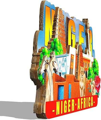 Miniatura 2 de Imán de nevera con imán de África del Níger Monumentos 3D de madera para viajes, recuerdos coleccionables, decoración hecha a mano, 2