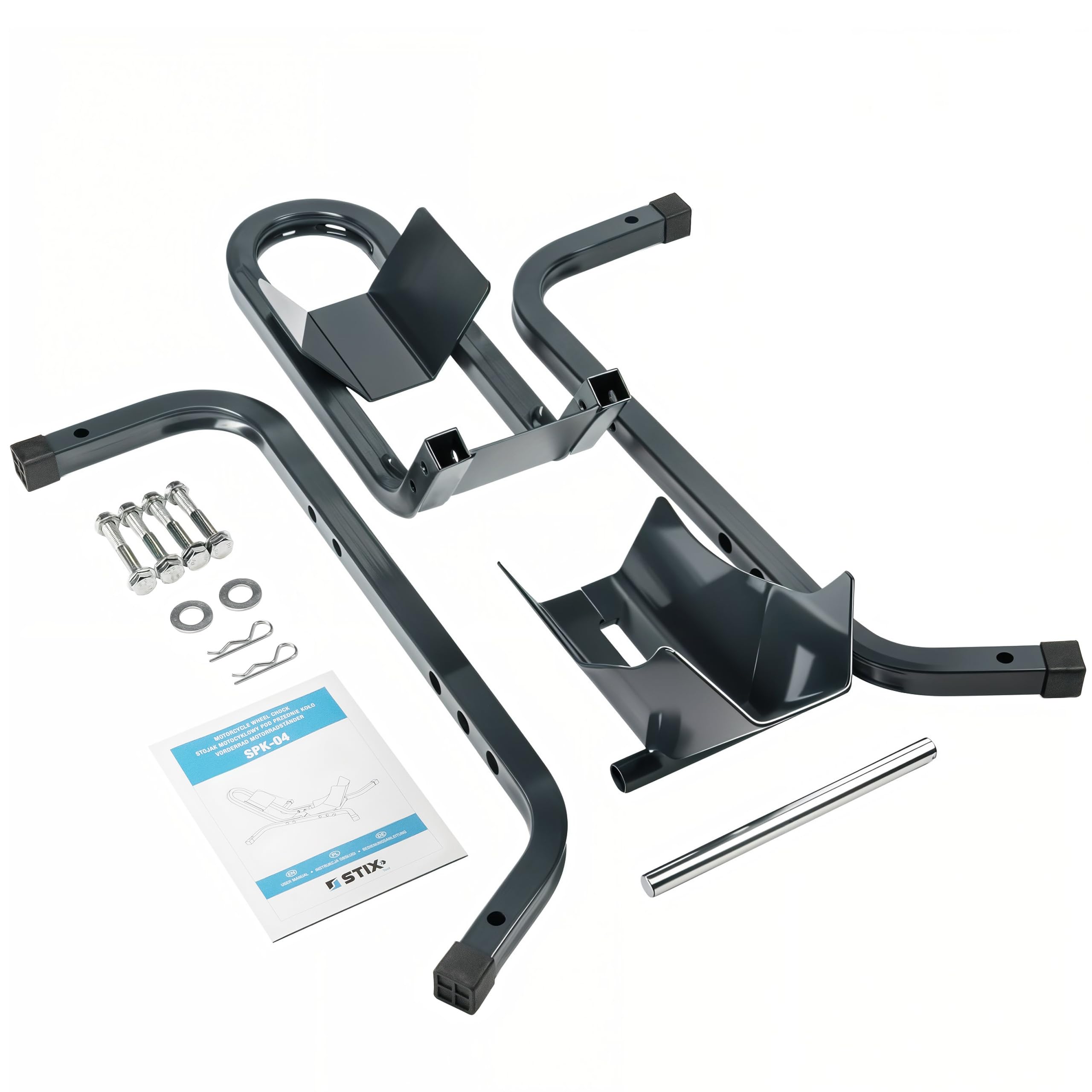 STIX Cavalletto per moto SPK-04 – Stabile supporto di montaggio per moto – Dimensione ruota 10 – 21 pollici – Carico massimo 500 kg – Realizzato in acciaio robusto – per officina e garage