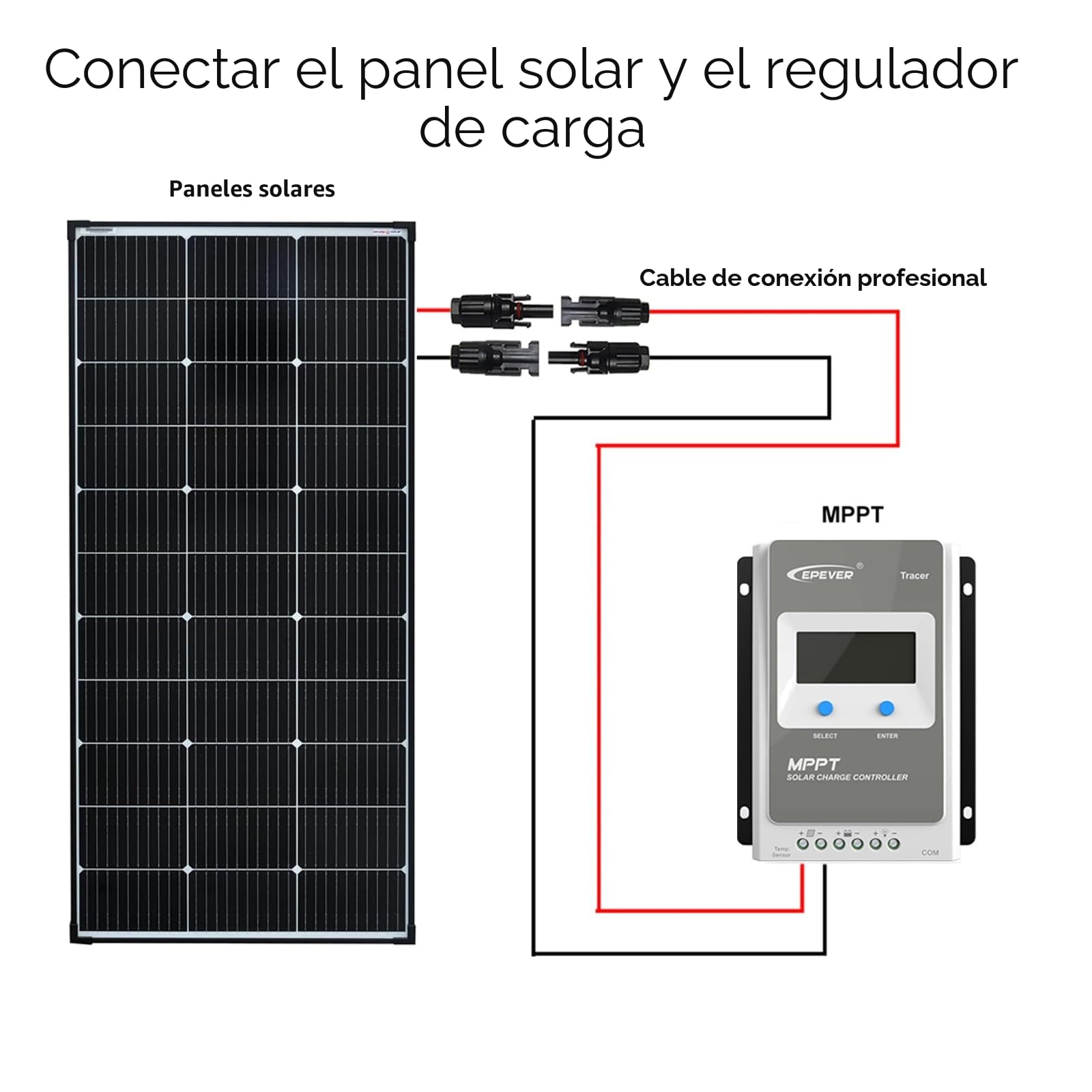 Solar cable de conexión 6mm² 5m módulo solar regulador de carga