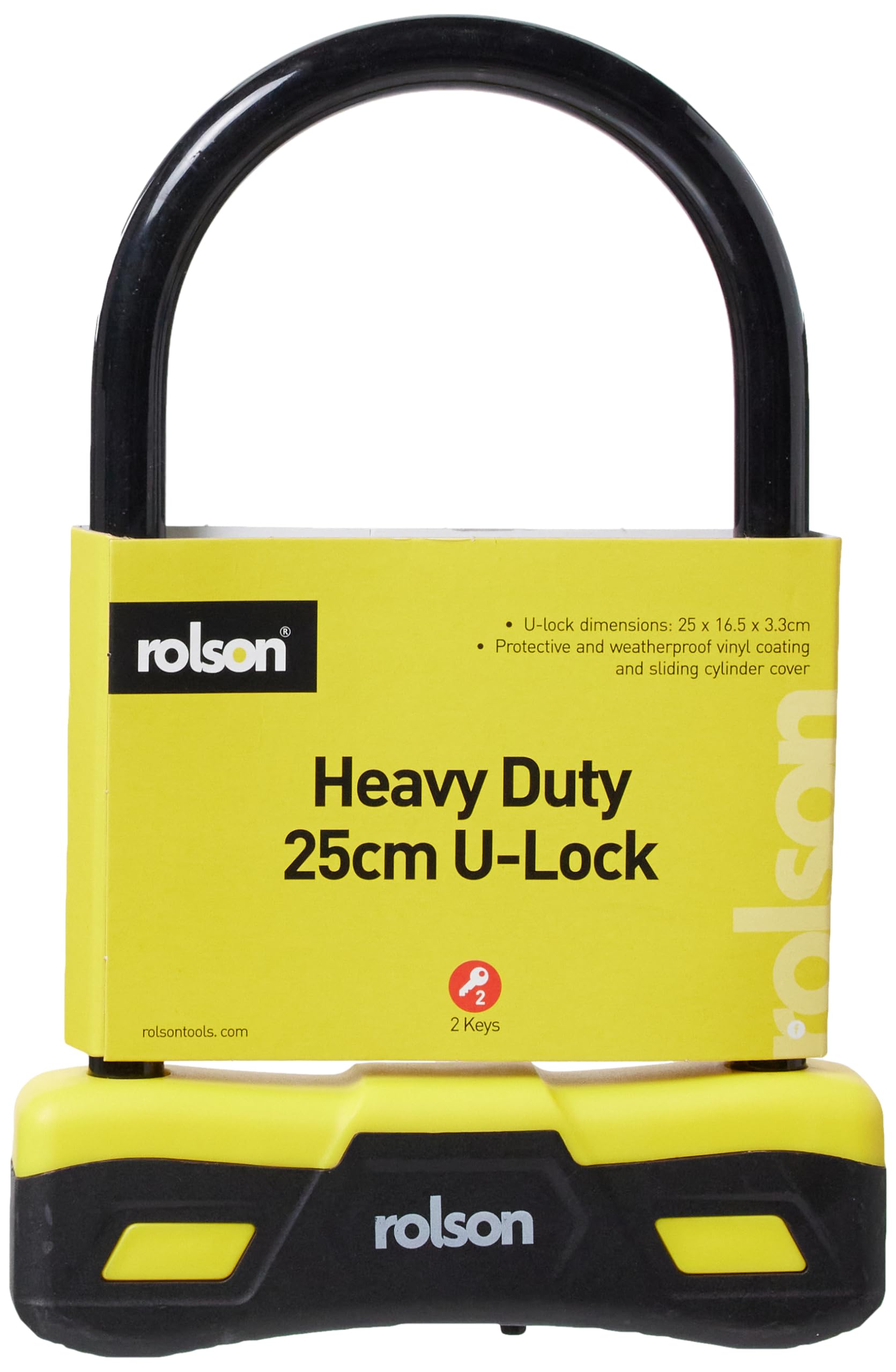 Rolson 66743 250 x 165 mm U Type Bicycle Lock , Black