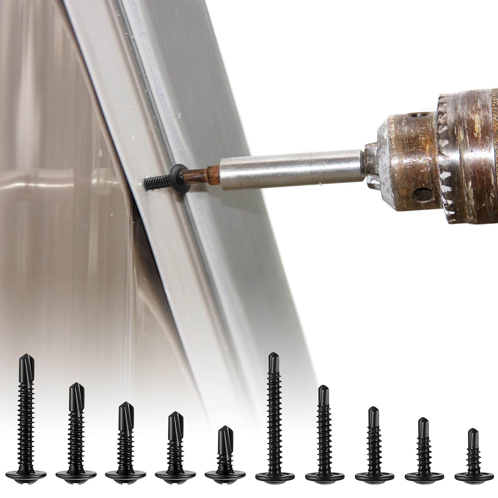 100 Viti Autofilettanti Testa Tonda M4.2x19mm - Acciaio Carbonio Nero Per Legno E Metallo