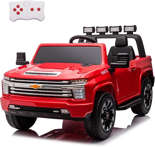 Miniatura 7 de Juguete de paseo de 24 V, Chevrolet Silverado HD con licencia de 2 plazas con control remoto, batería para niños y niñas, con neumáticos de EVA