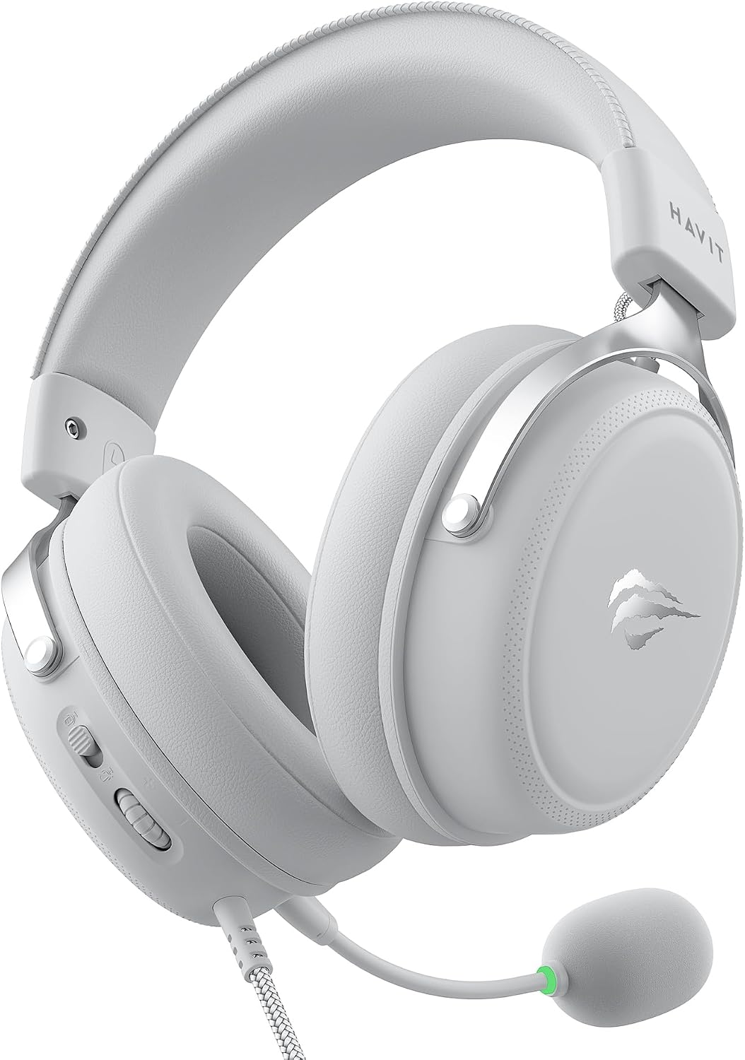 Havit Headphone Fone de Ouvido H2015Y, Gamer, com Microfone, Falante 53mm, Plug 3, 5mm,Branco