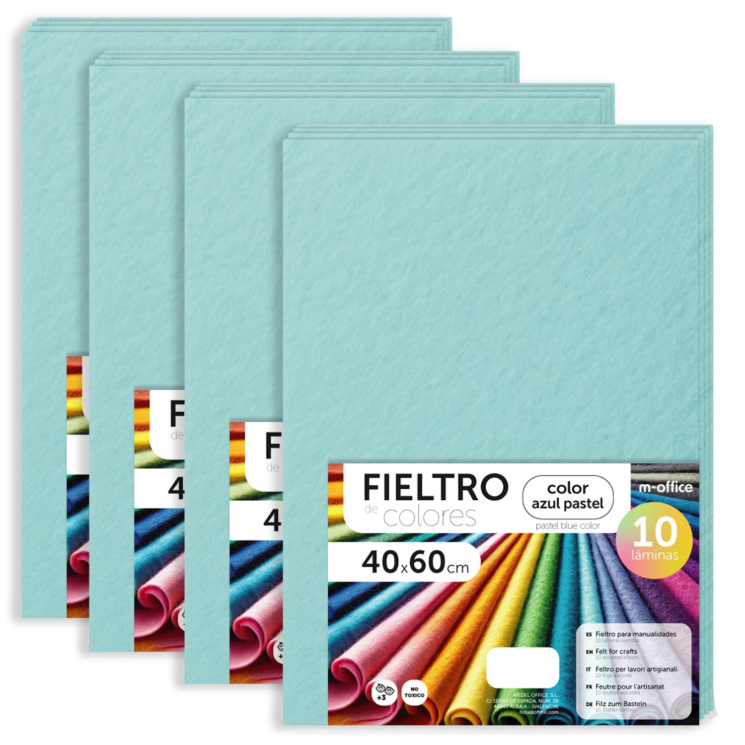 Fieltro para Manualidades, Fieltro de Colores, Suave y Flexible, Material para Costura, Telas Patchwork, Ideal para proyectos DIY, artesanía o decoración, 20x30cm - m-office (rojo, 10 uds) — view 176