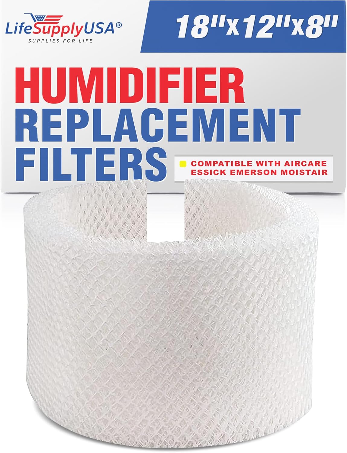 LifeSupplyUSA Humidifier Wick Filter Replacement Compatible with MAF1 Emerson MA-0950, Essick Air MAF-1, Kenmore 14906, Moistair MA1200 & Many Other Models
