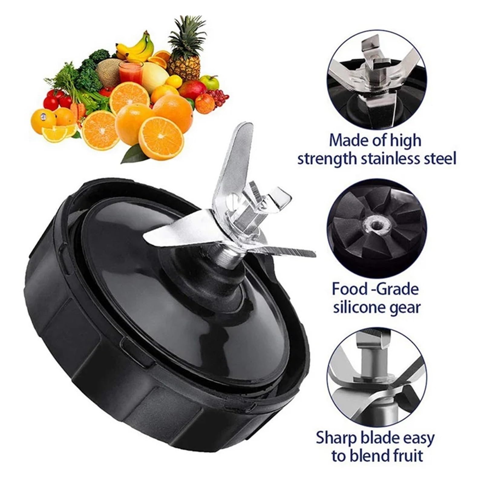 Lame Di Estrazione A 7 Pinne 6X, Compatibili Con Ninja, Parti Del Frullatore Con Rondella In Gomma, Compatibili Con Nutri Ninja, Auto IQ BL486 BL642 N102 BL682