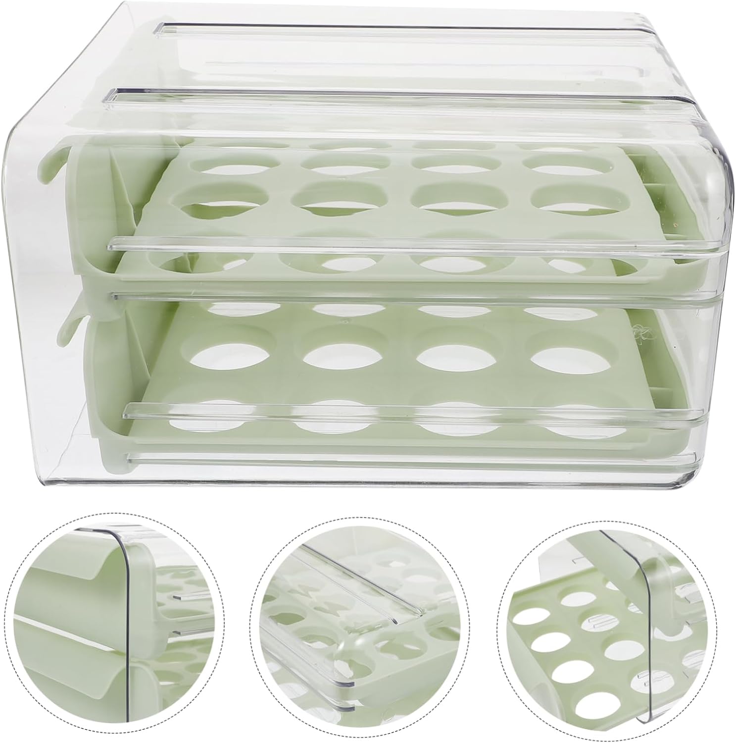 Egg Box Capacity Food-grade Plastic Egg Organizer Refrigerator Storage Container Space-saving Crate
