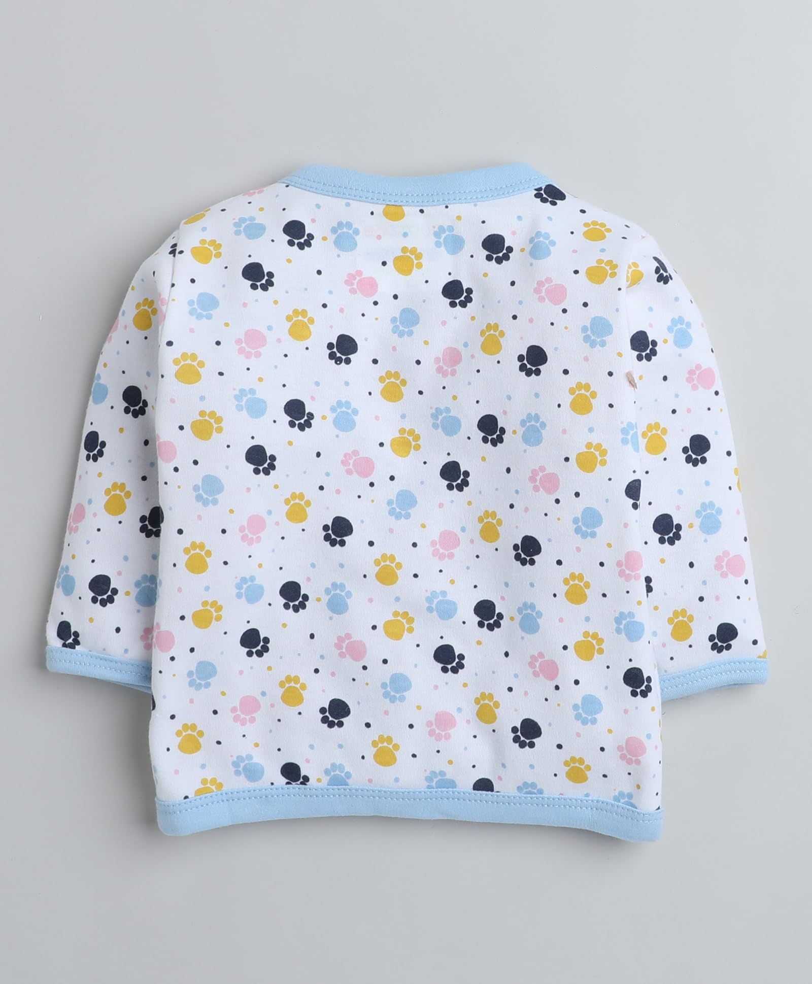 BUMZEE Blue & White Girls Full Sleeves Regular Fit Jablas Pack of 3 Age - 6-9 Months (Peb8281D-Blu.Wht), Multi 1