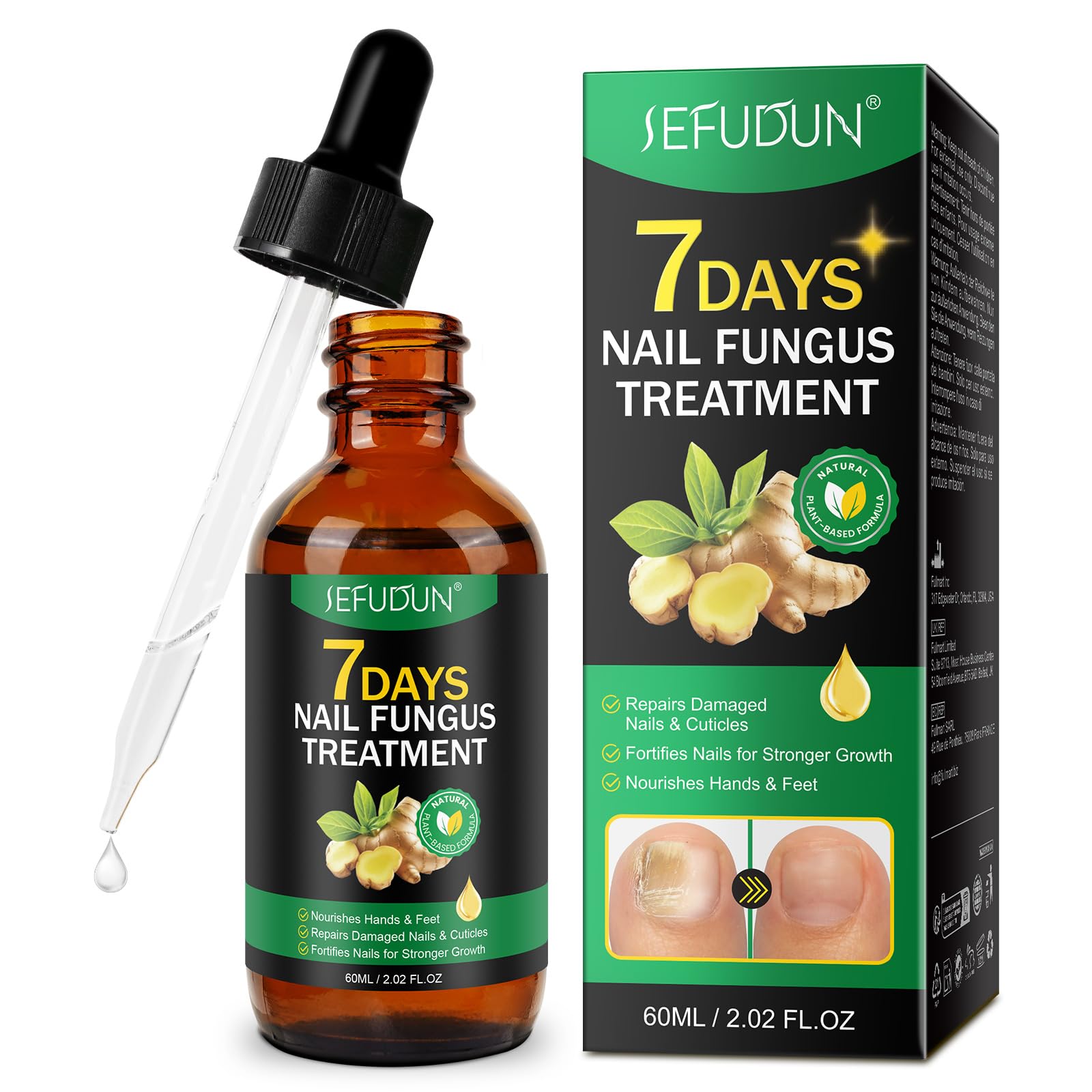 Ginger Nail Treatment & Nail Growth Strengthener Serum, Ginger-Infused Nail Repair Oil for Anti-Fungal Care