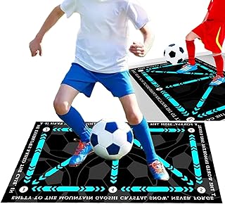 Football Mat Training, Football Footstep Training Mat, Non-Slip Dribble Ball Control Mastery Mat for Kids/Adults, Anti-Skid Soccer Training Equipment to Improve Speed