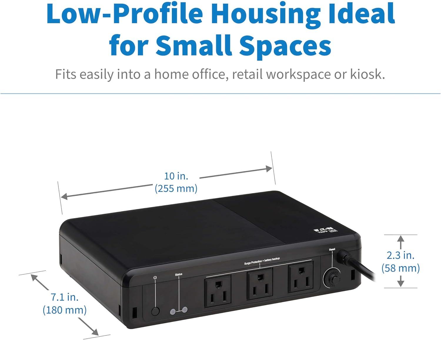 Tripp Lite 350VA UPS Desktop Battery Backup and Surge Protector, 210W, 3 Outlets, Home & Office UPS, Small Form Factor, Wall Mounting Option, 5ft Cord, 3-Year Warranty (BC350R)