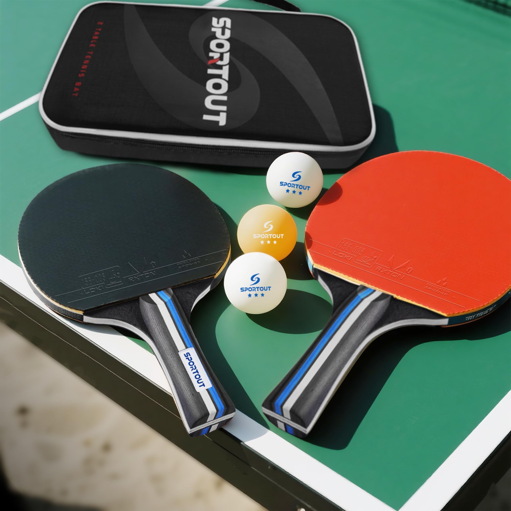 Juego de Raquetas de Tenis de Mesa,con Estuche de Transporte(Beginner Play)