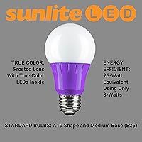 Vista 5 de Sunlite 80132 - Foco LED A19 (3 W, base mediana, 120 voltios, luz LED, 25,000 horas)