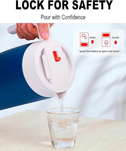 Miniatura 6 de GiNT Jarra térmica para café de 54 oz1.6L de boca ancha - Jarra dispensadora de bebidas de acero inoxidable aislada al vacío de doble pared con