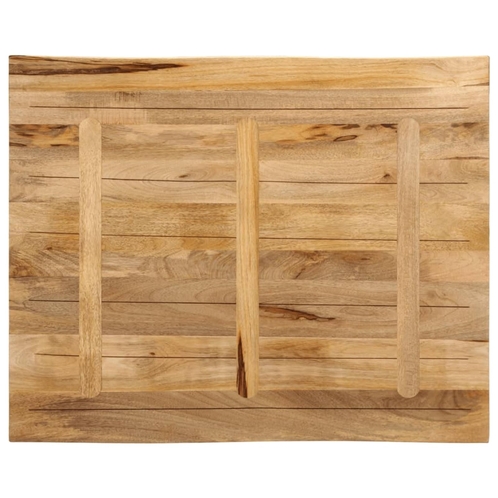 Piano per Tavolo con Bordi Vivi, Sostitutivo in Legno Massello di Mango Grezzo 110x80x2,5 cm per Rinnovo Tavolo da Casa e Ufficio