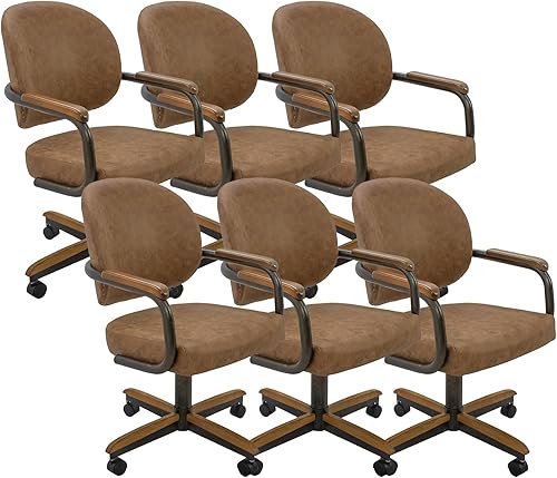 Miniatura 12 de Chromcraft Douglas - Juego de 4 sillas de comedor informales con ruedas giratorias para cocina