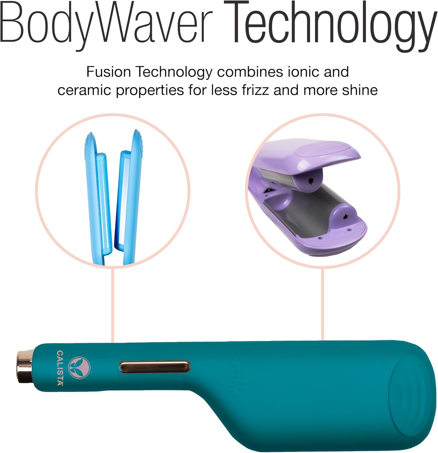 CALISTA BodyWaver Large Wave Styler | Hair Curling Tool with 1.25” Plates for Perfect Waves Every Time | Includes Timer to Prevent Heat Damage | Dual Voltage & Adjustable Temp (Large Sky)