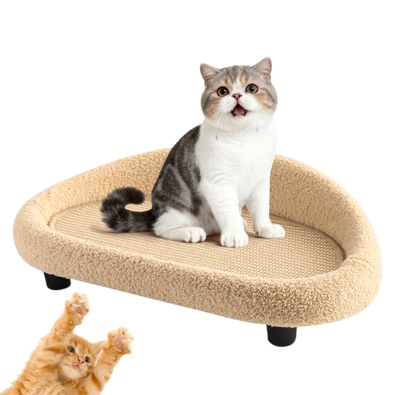 Tumbona rascadora para Gatos Grande de Sisal Cojín | Rascador con Forma de Sofá en el Hogar, Sala de Estar, Apartamento, Dormitorio, Patio, Balcón, Porche, Rincón