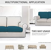 Vista 451 de Easy-Going Fundas Elásticas de 3 Piezas para Cojines de Sofá para Sofá Seccional Izquierdo/Derecho en Forma de L Chaise Lounge Funda de Asiento