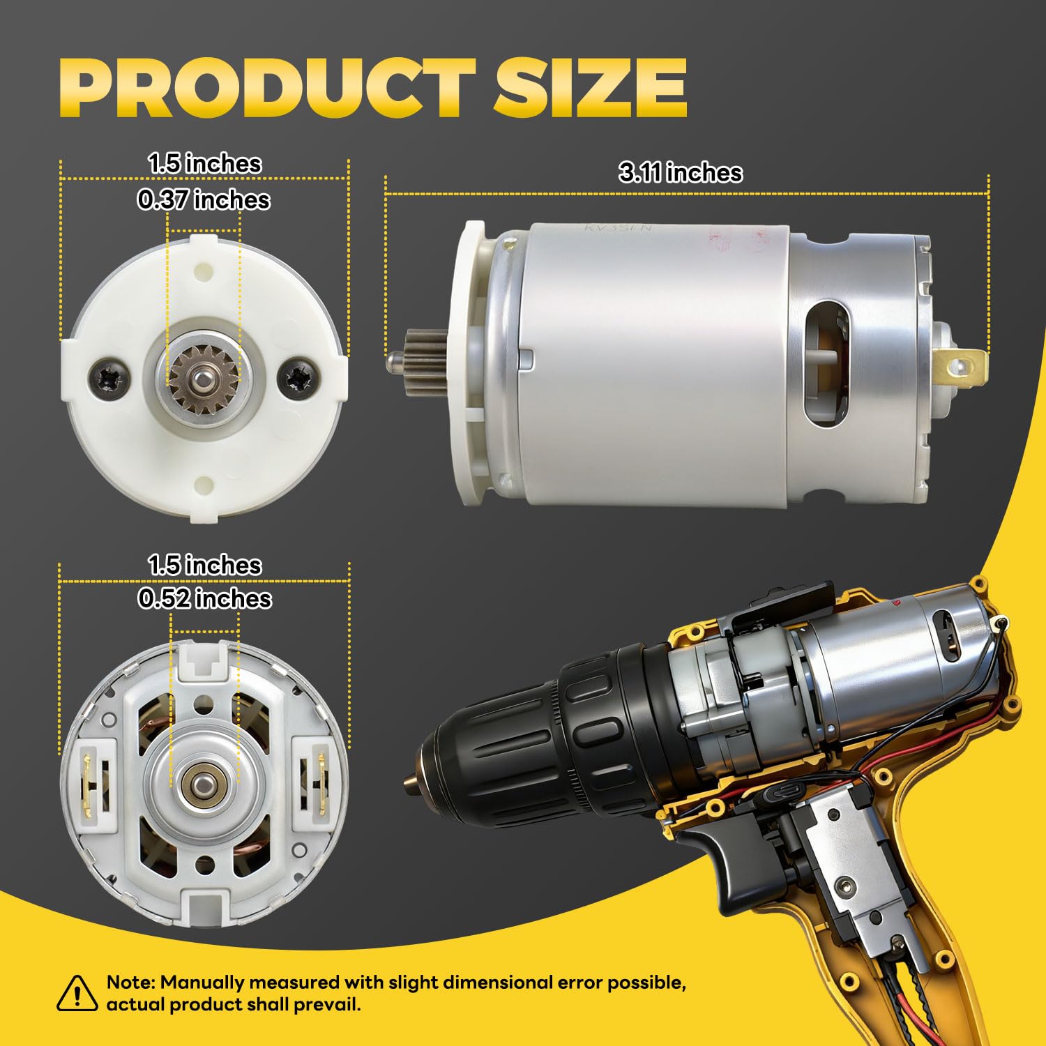 Motor de dientes mejorado N075847 compatible con DeWalt 12V DCD700 DCD710 DCD710S2 DCD700CK2 DCD710C2 DCD710DV DCD710D2