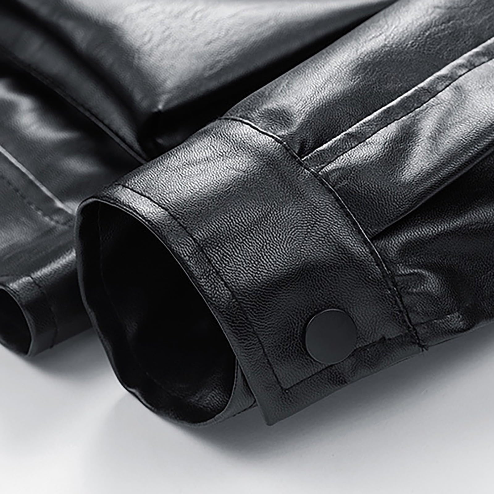 Generisch Damen Jacken Lässige Herrenjacke mit Stehkragen – Slim-Fit-Motorradjacke für Herren