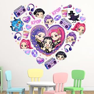 Girls Group Wall Decals Stickers, Music Blue Cat Crow Bedroom Dorm Decor...