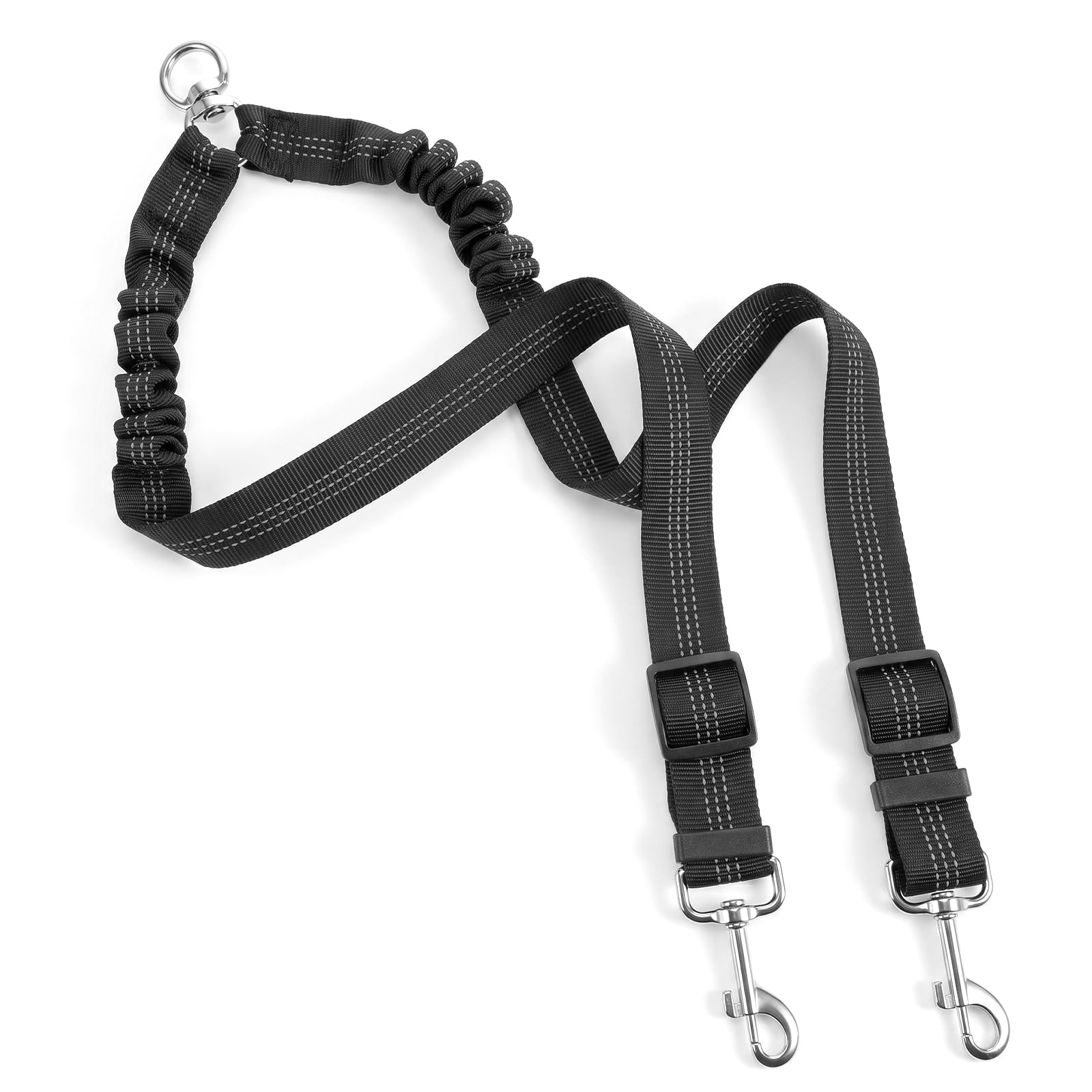 Xinjoduz Double Dog Lead for Two Dogs, Coupler with Shock Absorbing Bungee