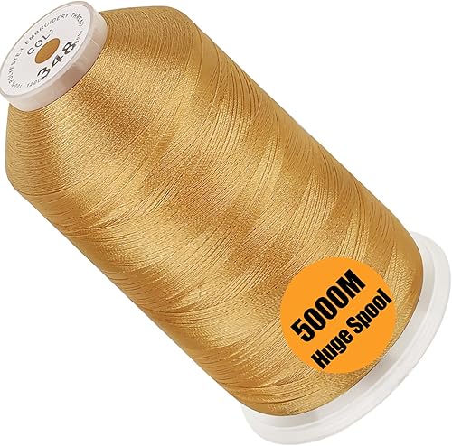 Miniatura 154 de New brothread - Bobina única de 5000 m de hilo de poliéster para máquina de bordar 40WT para máquinas comerciales y domésticas - Marigold
