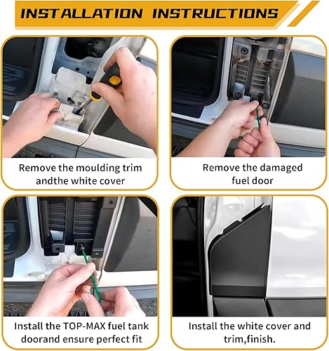Miniatura 6 de Puerta de combustible de tránsito, puerta de gas de tránsito y conjunto de cubierta blanca compatible con Ford Transit Vans 150 250 350 (HD)