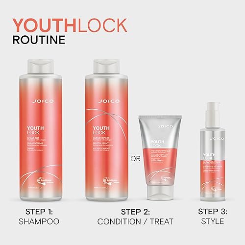 Miniatura 6 de Joico Acondicionador YouthLock formulado con colágeno  Cuerpo juvenil y rebote  Reduce la rotura y el encrespamiento  Suaviza y desenreda el cabello