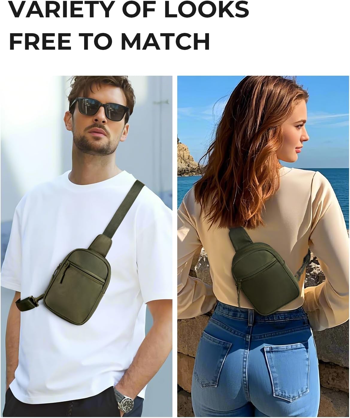 CHOLISS Small Sling Bag for Women and Men, Crossbody Bags Trendy Fanny Packs Chest Bag with Extended Strap - Image 2