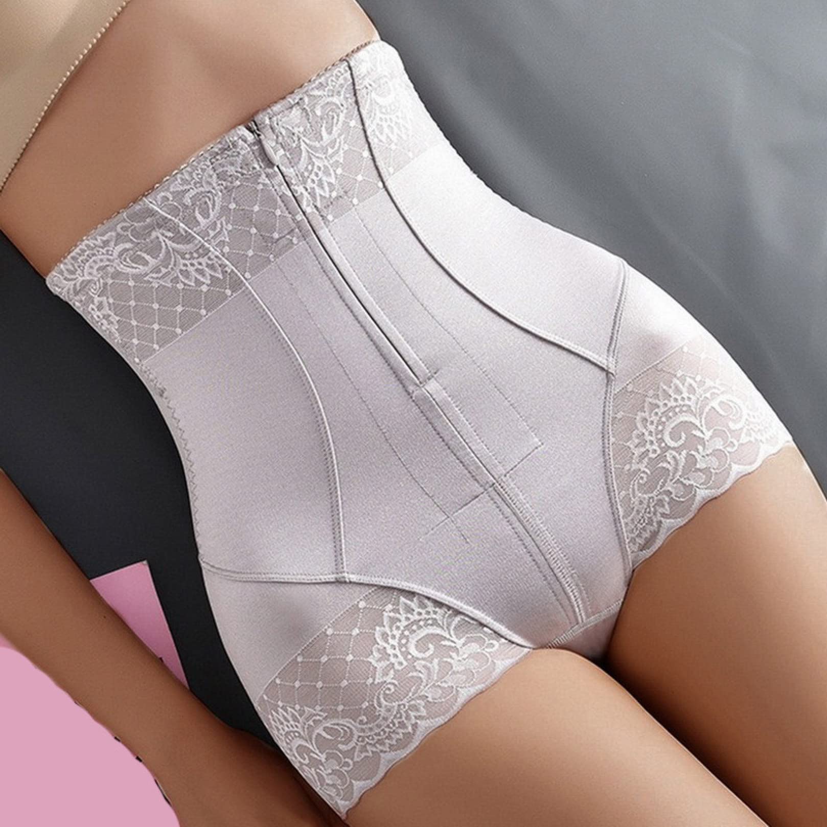 LXMQEF damskie majtki wyszczuplają brzuch Body z wysokim stanem, bezszwowe bielizna modelująca po porodzie, zapinane na zamek