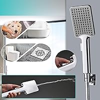 Vista 7 de Cabezal de ducha de alta presión de 10 pulgadas con combo de mano, brazo de extensión de 12 pulgadas de altura ajustable, potente cabezal de ducha