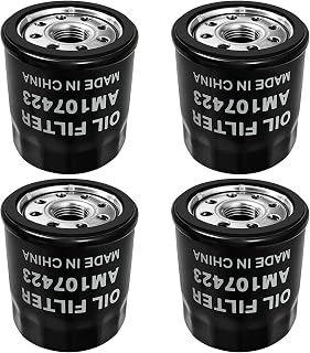 4 Pack AM107423 Oil Filter for John Deere AM101054 AM116304 Replace for Kawasaki 49065-0724 49065-7010 for Kawasaki FH721V FX801V FX850V FX1000V FJ180V FH601-770D Engines Lawn Mower