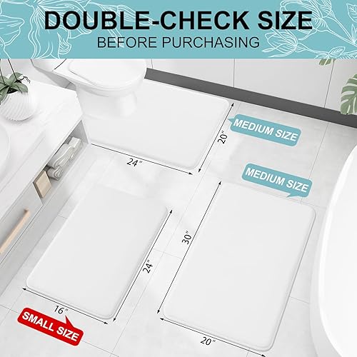 Miniatura 2 de Smiry - Tapete de baño de espuma viscoelástica, supersuave, absorbente, antideslizante, alfombra para el suelo del baño, 32 x 20 pulgadas, color