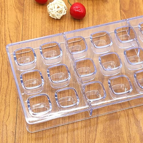 Miniatura 5 de Molde de policarbonato para hacer chocolate semiesférico de 24 cuadrículas, molde para hacer chocolate (forma de cubo), transparente