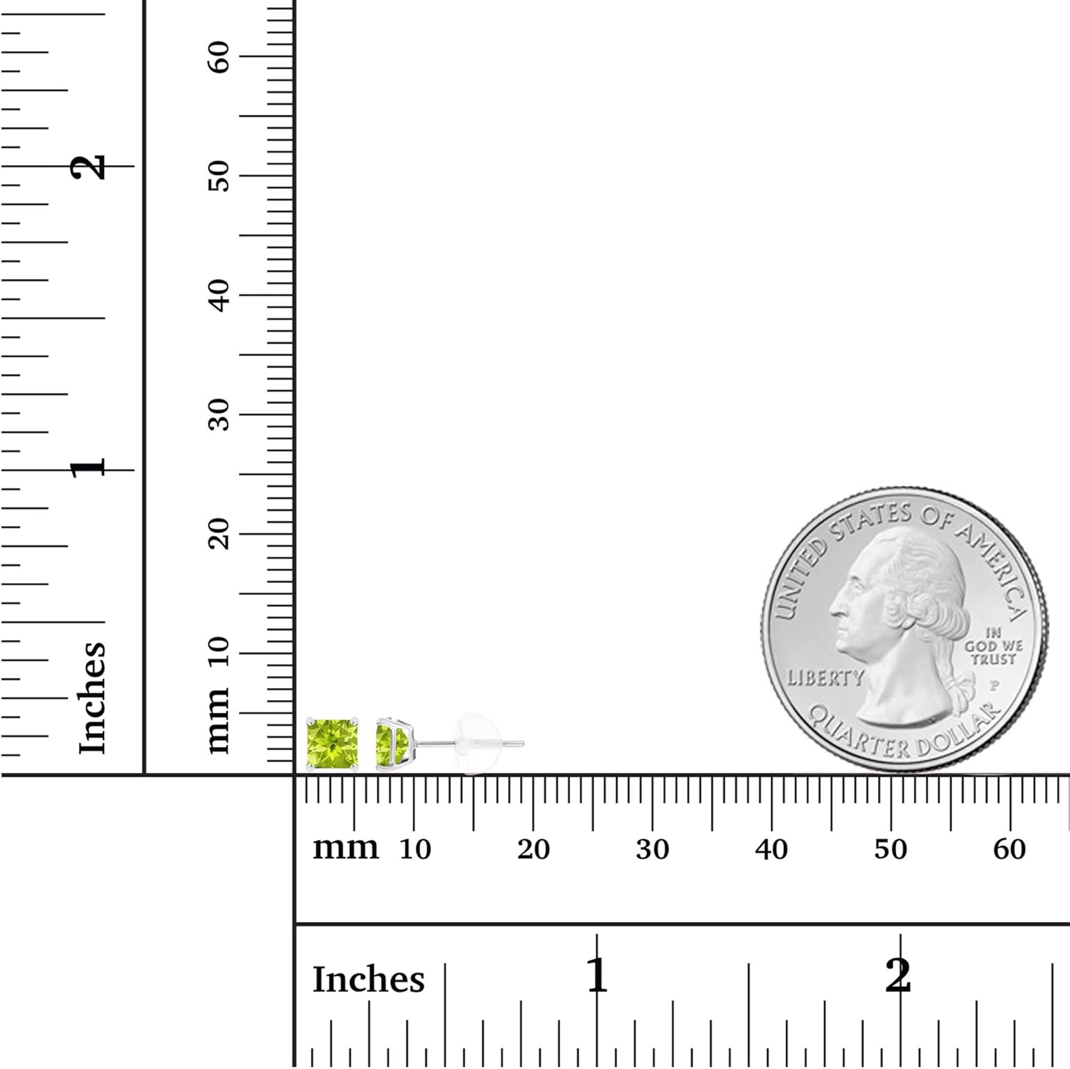 Solid 925 Sterling Silver Gold Plated 4mm Square Genuine Birthstone Stud Earrings For Women | Natural or Created Hypoallergenic Gemstone Stud Earrings