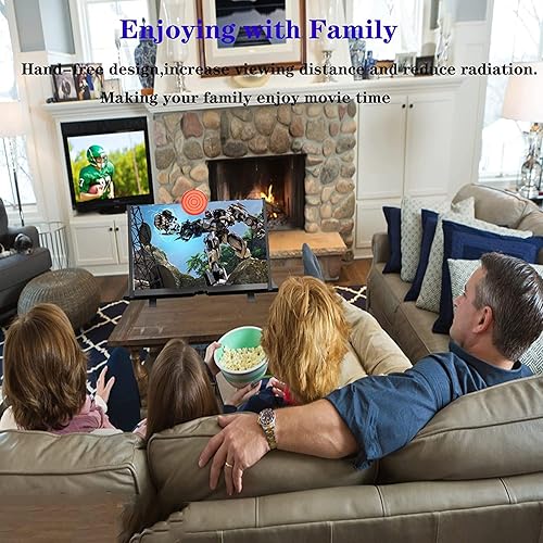 Miniatura 5 de Lupa de pantalla de 12 pulgadas para teléfono celular, proyector de aumento 3D HD para películas, videos y juegos, soporte plegable para teléfono