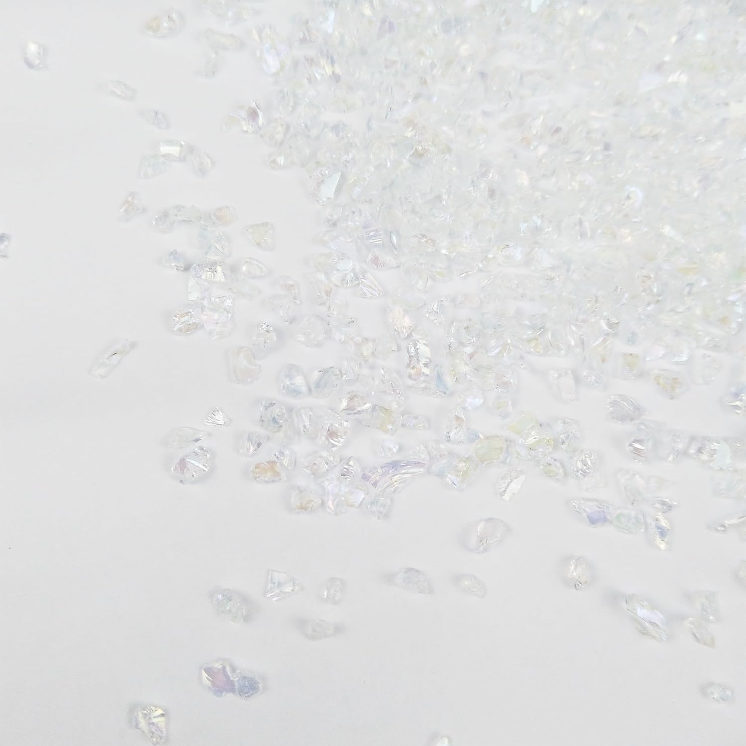 TWINKLING Colorful Crushed Glass Glitter, Broken Glass,Craft Glitter, Glass Gems Chips for DIY Resin Art Epoxy Crafts, Nail Art, Geode Painting,Jewelry Making, 2-4mm, 200g/7oz. (Clear Transparent AB)