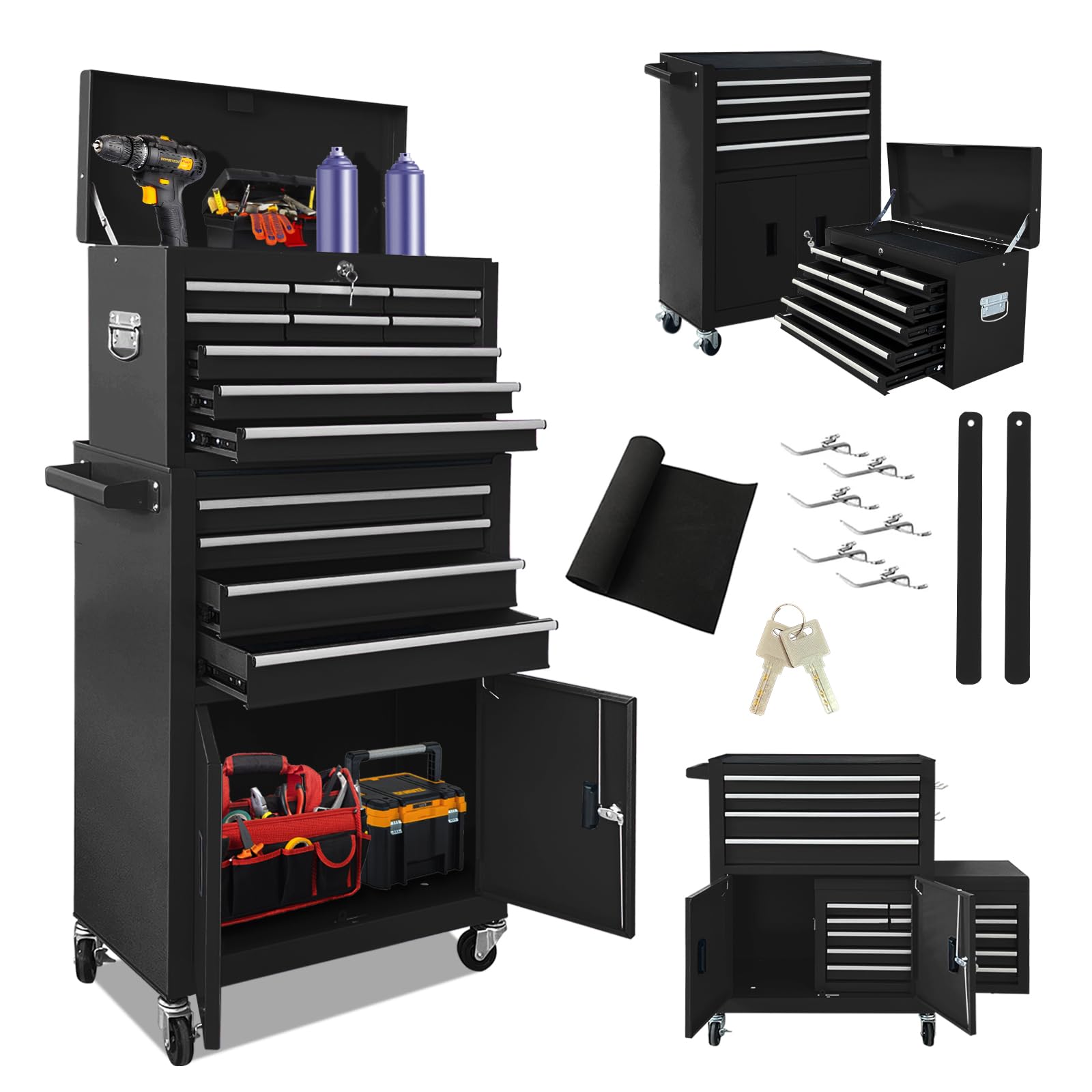 Tool Organizers And Storage 13-Drawer - 2-in-1 Detachable Tool Cabinet ...